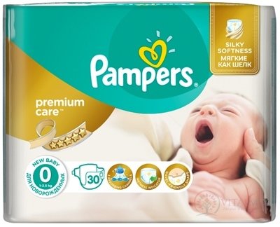 PAMPERS PREMIUM CARE 0 Newborn dětské pleny, od narození (&lt; 2,5 kg) 1x30 ks